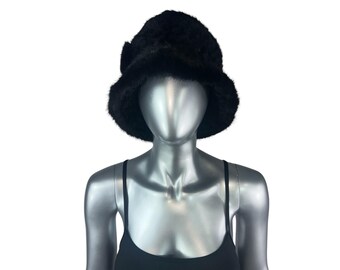RANCH MINK Knitted Hat W/brim & Rosette, Size M/L, Certified  display picture 1