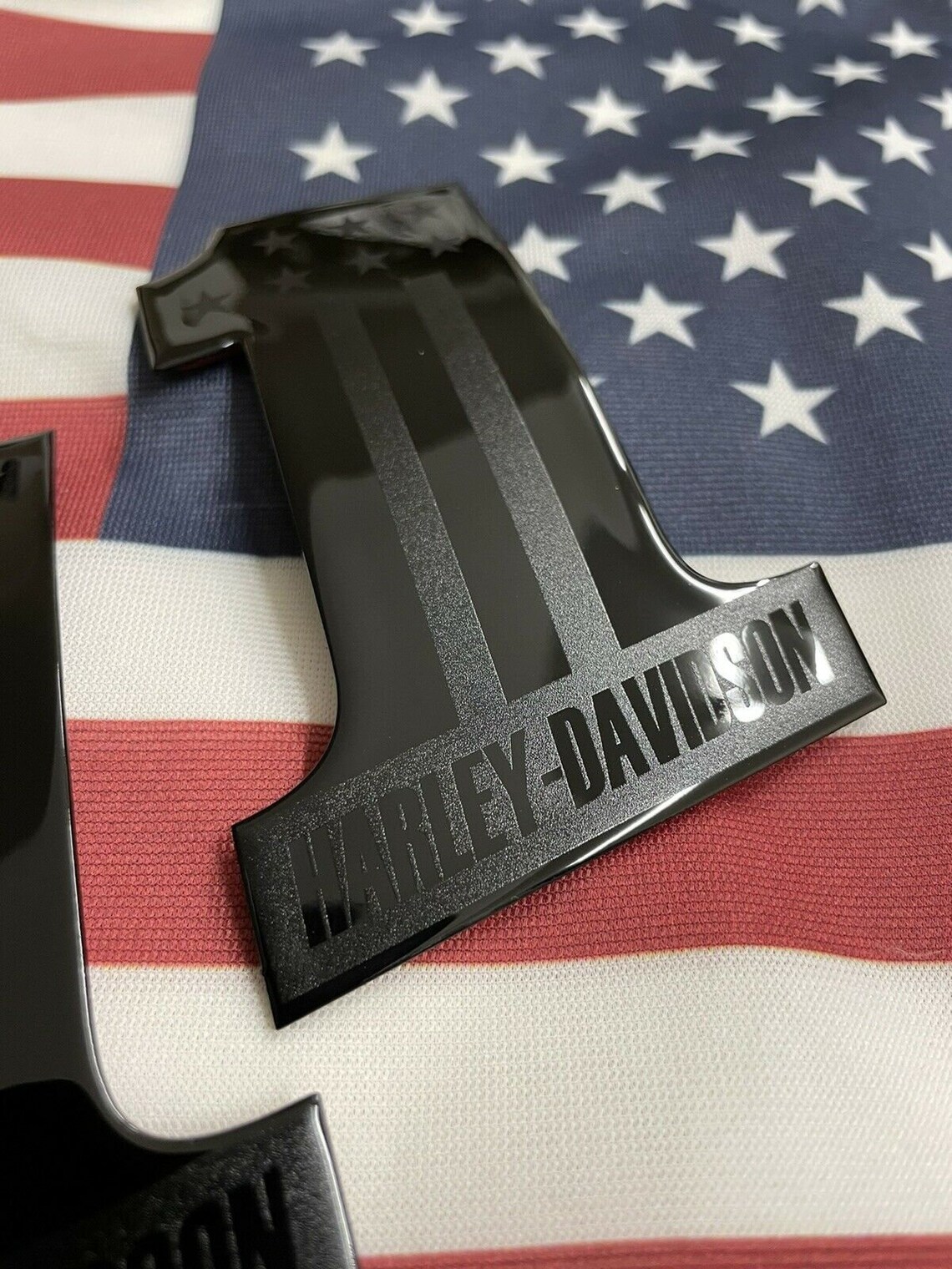 Harley 1 custom metal tank emblems badge American flag Etsy