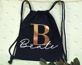 Turnbeutel / Tasche "Initiale" + Name, personalisierbar