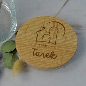 Ramadan Geschenk Glas mit Namen personalisiertes Glas mit Holzdeckel Zuckerfest Geschenk Bayram Geschenk Bonbonglas Geschenk Name Bild 5