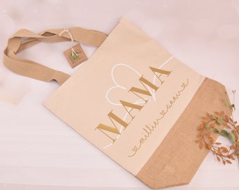 OMA - MAMA - MOM - Tante - Jute Beutel personalisiert mit Namen, Jute Shopper Bag - ein tolles Geschenk