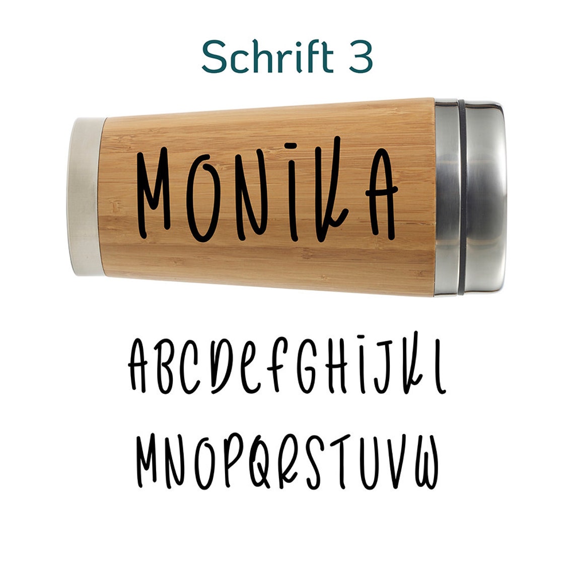 ToGo Becher Bambus mit Wunschname graviert 5 verschiedene Etsy