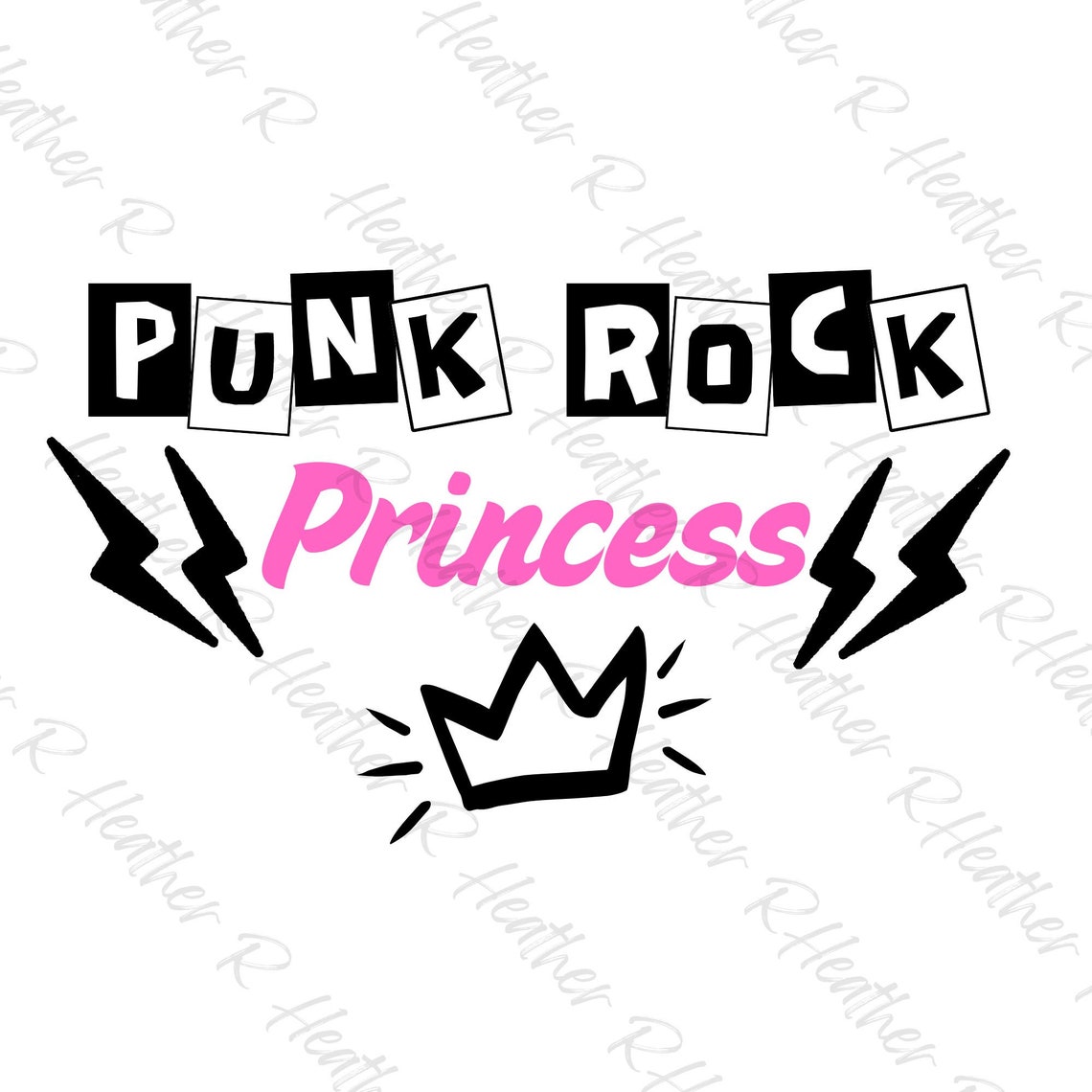 Punk Rock Princess Block Letters SVG PNG PDF - Etsy