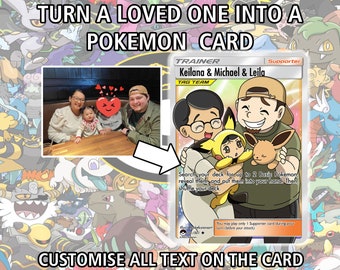 Custom Made Pokemon Cards - Become a Pokemon Card! - Full Art, Holo and Non-Holo - Fast Track - Fusion Monster Cards Personalised