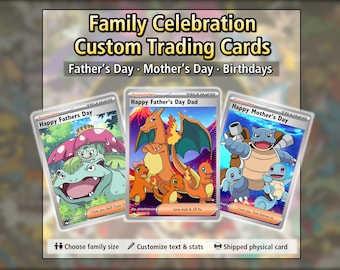Customisable Family Celebration Trading Card | Fathers Day, Mothers Day, Birthday Gift