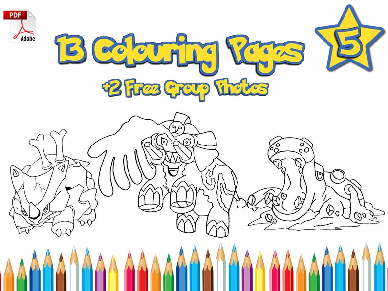 Custom Pokemon Fusion Coloring Pages Book 5 Themes to Choose - Etsy