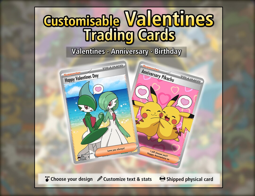 custom valentines day pokemon card Vday/Anniversary  Gotta catch 'em all