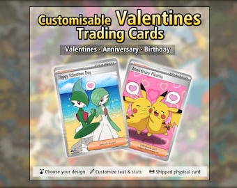 Custom Valentines Day or Anniversary Trading Card - Anime Style, Personalized Gift