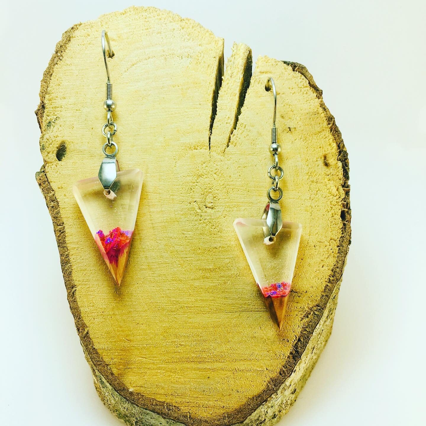 wood and resin earrings