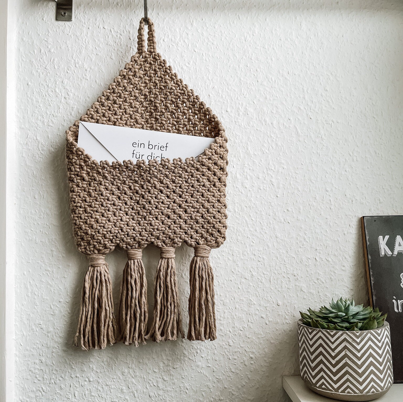 Macrame Storage, Porte-Lettres Macrame