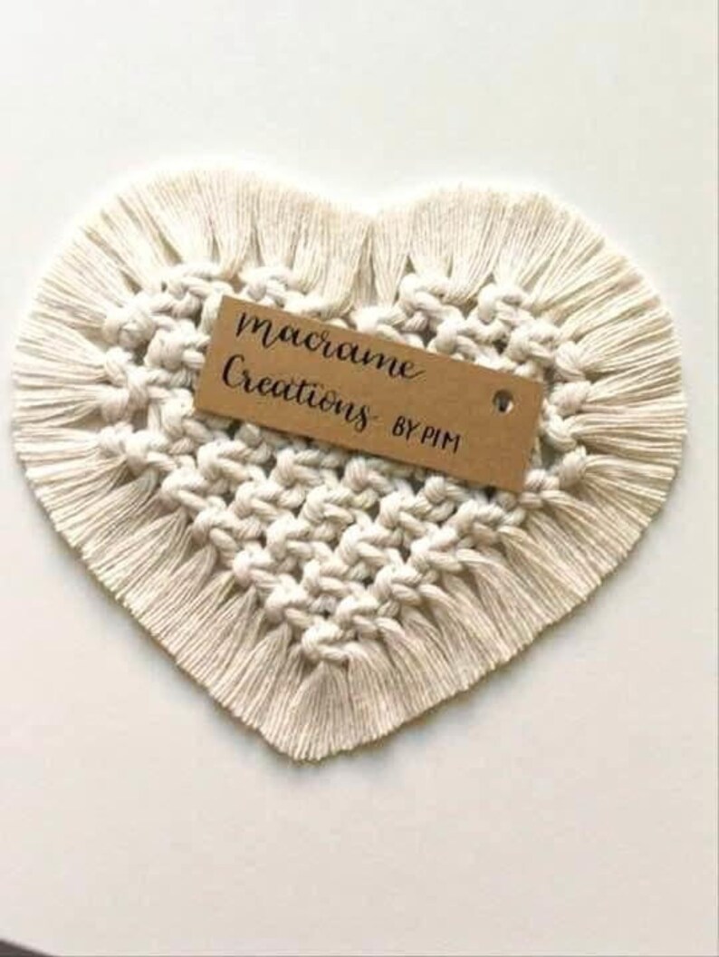Macrame Heart Coaster Macrame Coaster Hot Pad Pot Holder Etsy