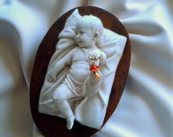 Black Dots Mushroom Charm