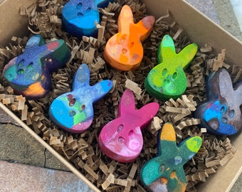Party Favor Leaf Crayons Tie Dye Recycled Easter Basket Kids Gift Upcycled Non Toxic Set of 8 eco friendly