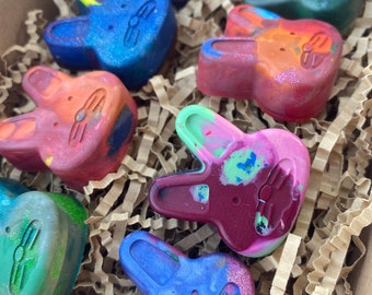 Party Favor Leaf Crayons Tie Dye Recycled Easter Basket Kids Gift Upcycled Non Toxic Set of 8 eco friendly
