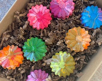 Party Favor Leaf Crayons Tie Dye Recycled Easter Basket Kids Gift Upcycled Non Toxic Set of 8 eco friendly