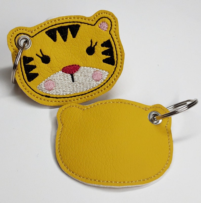 Tiger Keychain ITH Embroidery File Embroidery in the Hoop Snap Etsy