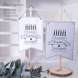 Birthday Happy Birthday embroidery file machine embroidery pattern