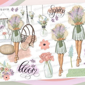 Frühlingsblüten Stickerbogen für Bibel Journaling, Faith Planner, Junk Journal, Faith Art, Mixed Media, Devotionals