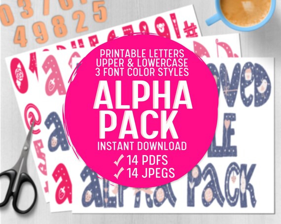 Printable Font Alphabet Alpha Set Printable Letters Printable Font