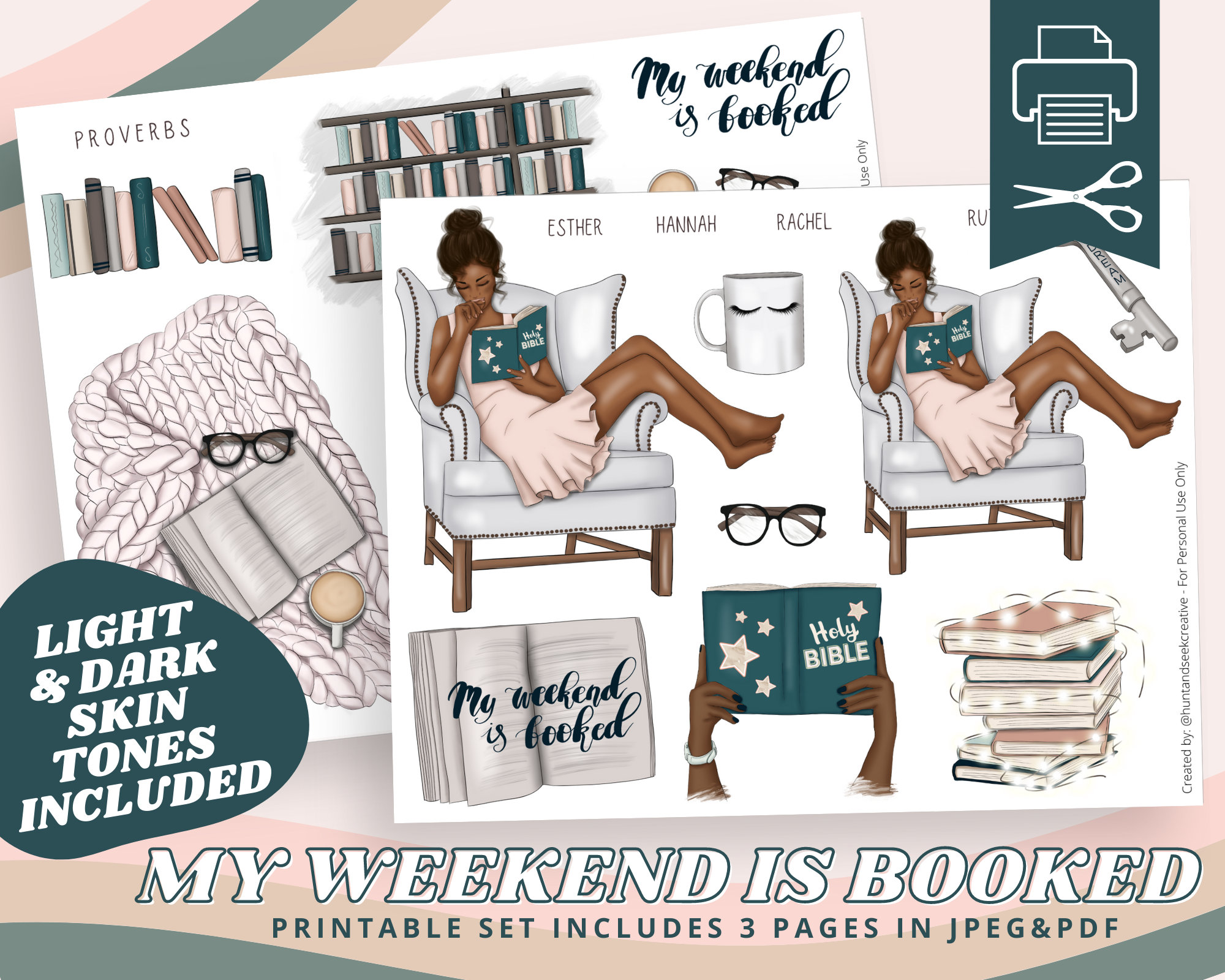 My Weekend Is Booked Book Lover Woman Reading Planner Girl Etsy