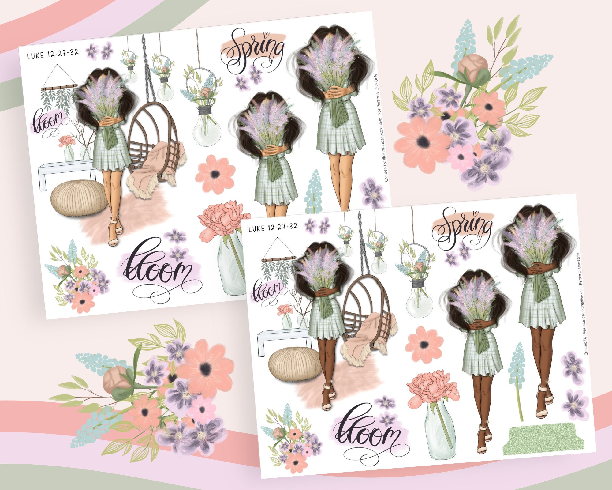 Spring Bloom Printable Sticker Sheet for Bible Journaling, Faith ...