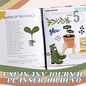 Grow With God, Bible Journaling Printable, Spring, Journal Stickers ...