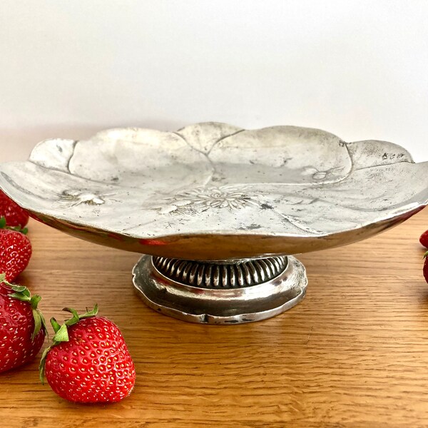 Vintage Pewter Cake Plate