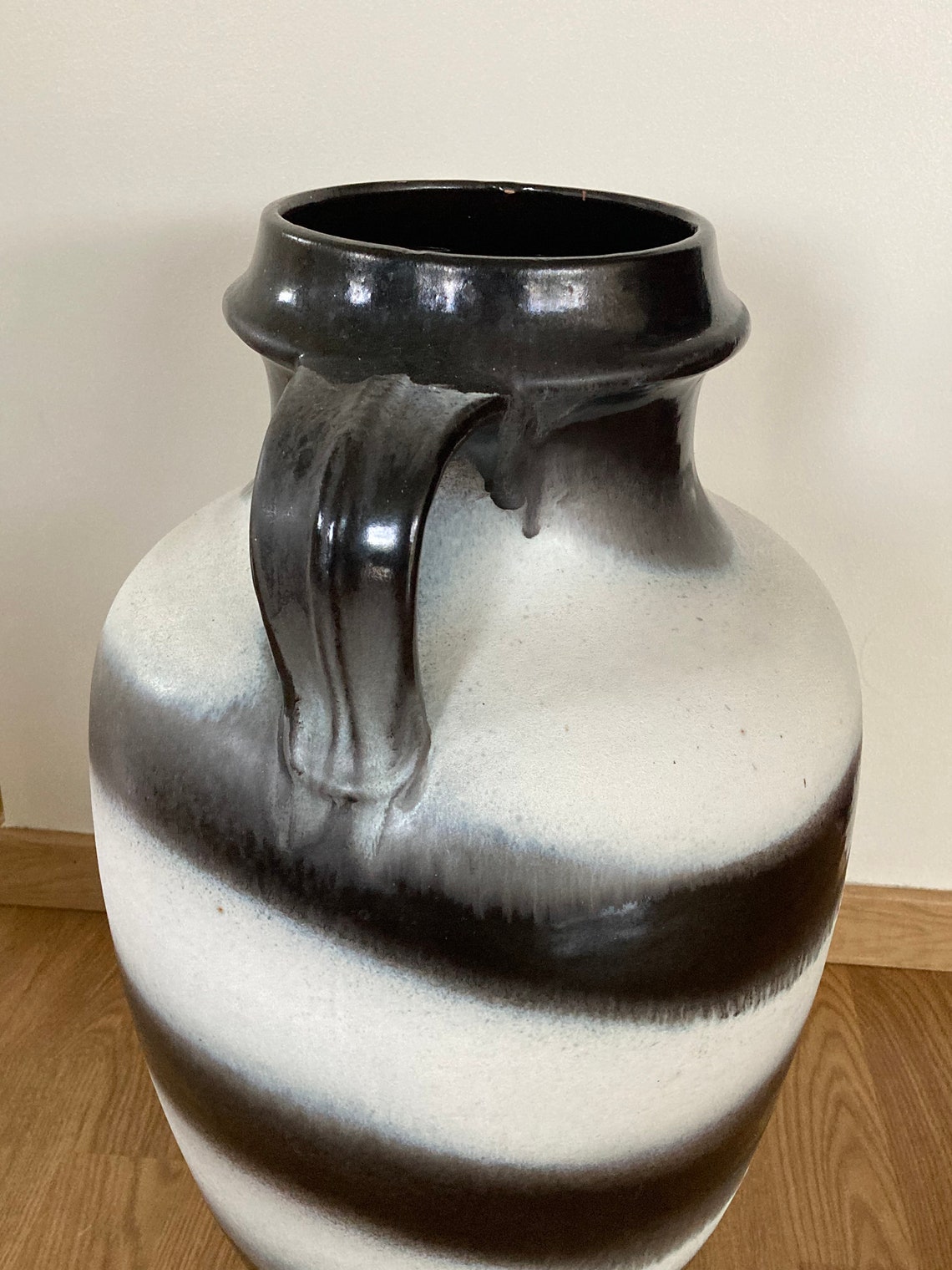 XXL Midcentury German 50cm Floor Jug Fat Lava Vase by Etsy