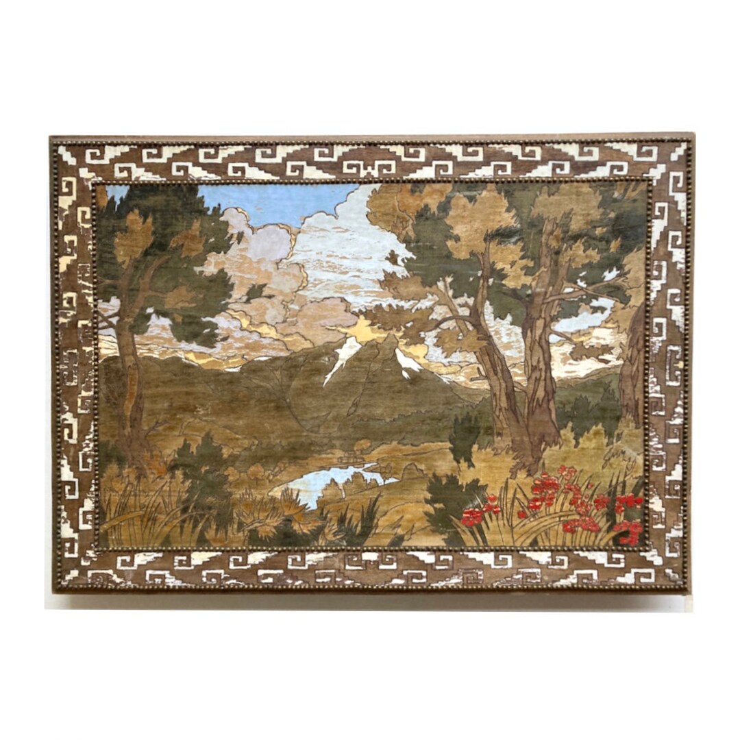 Large Vintage Pyrography on Wood Panel Feat. Mountain Scenery - Etsy