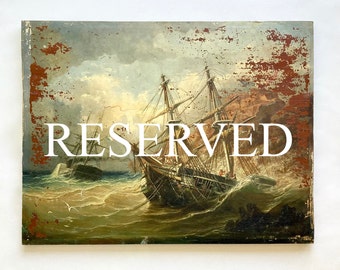 Antique French Original Oil Painting on Wood Board Signed by Julien Gustavie Marius (1825-1881), Nautical Scene, Shipwrecking, Marine Art