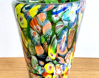 希少【ムラーノ】ガラス 花瓶　ミルフィオリ イタリア製 ヴィンテージ il_1080xN.7188334462_b4hc.jpg