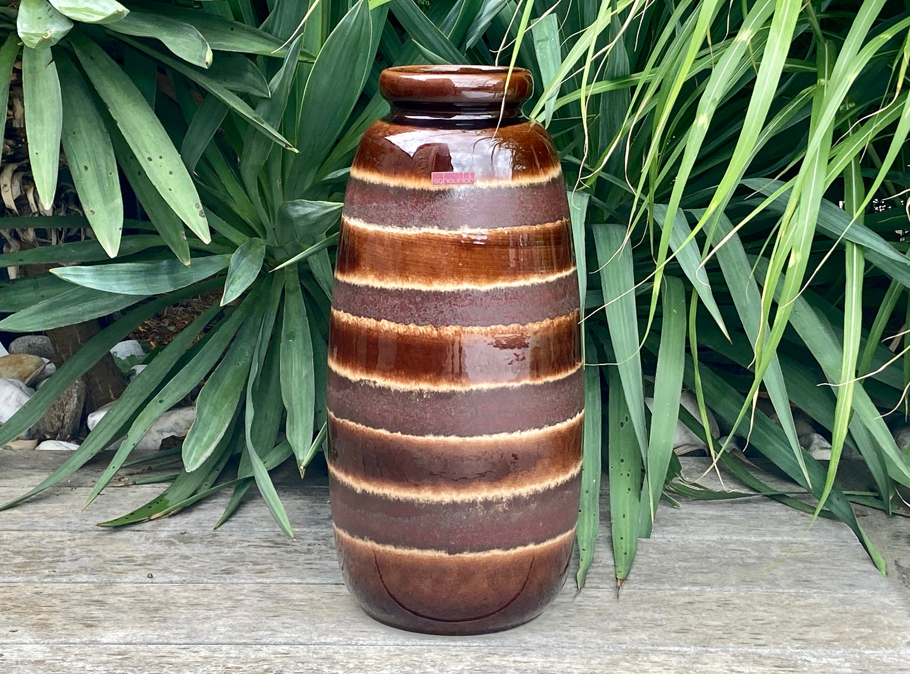XXL Vintage German Fat Lava Floor Vase by Scheurich Keramik