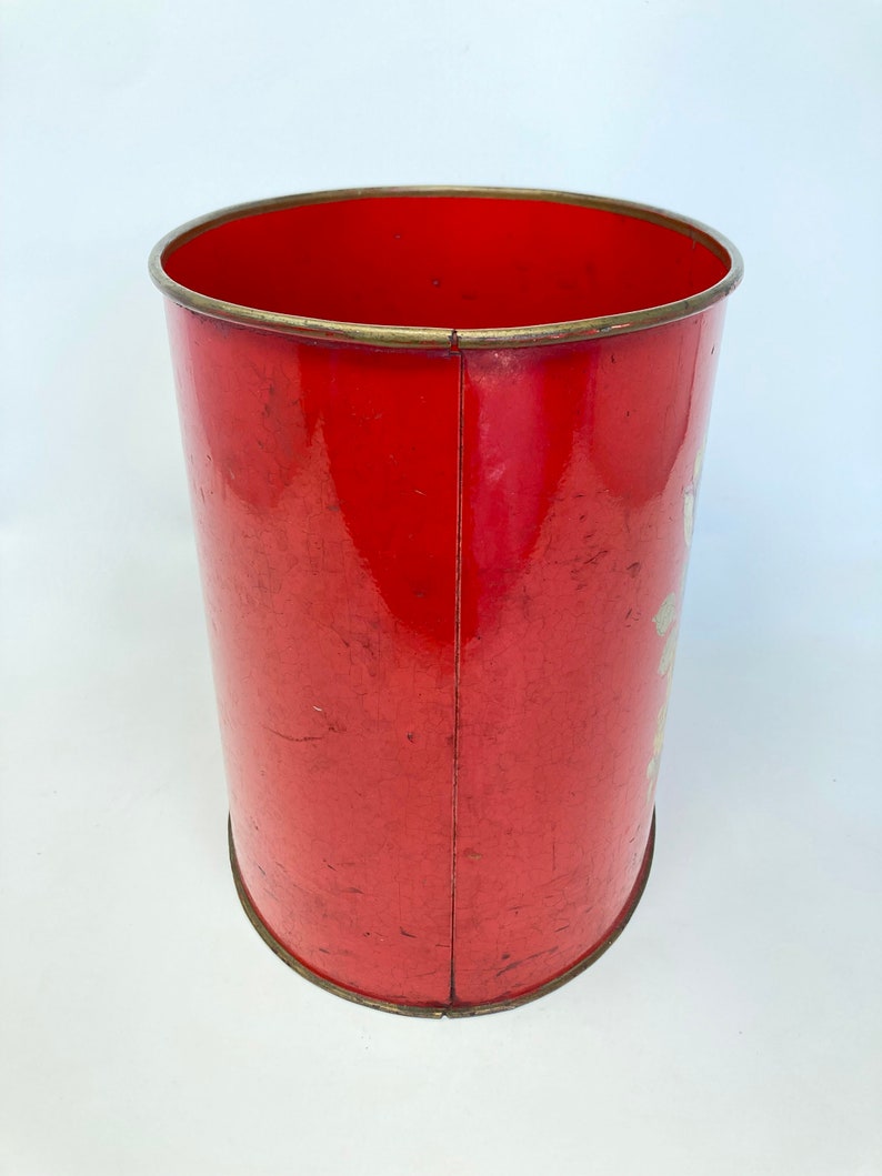Vintage French Wastepaper Bin in Metal With Colorful Etsy