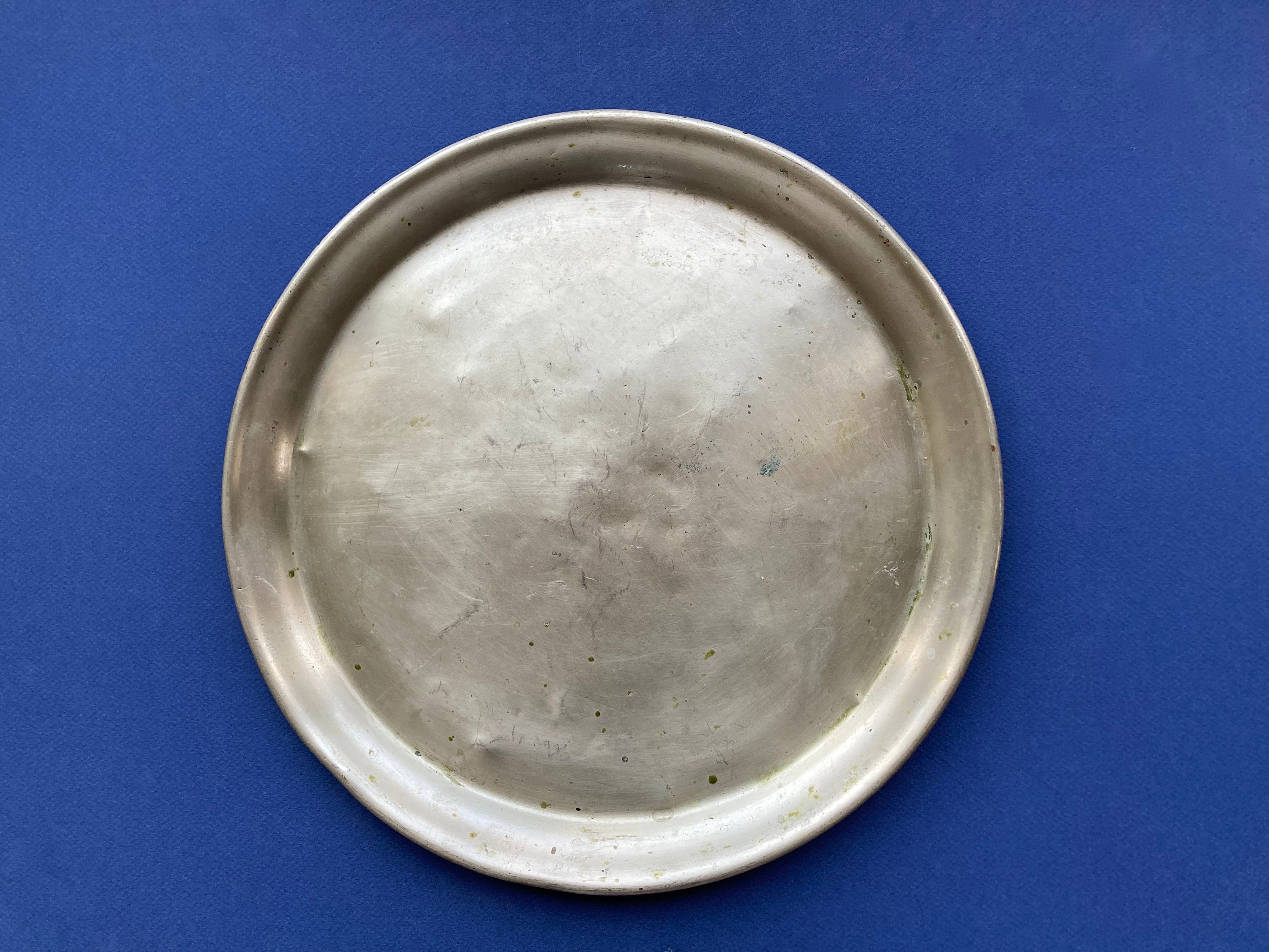 Vintage Français Bar Bistro Plateau en Métal Blanc, Alfenide