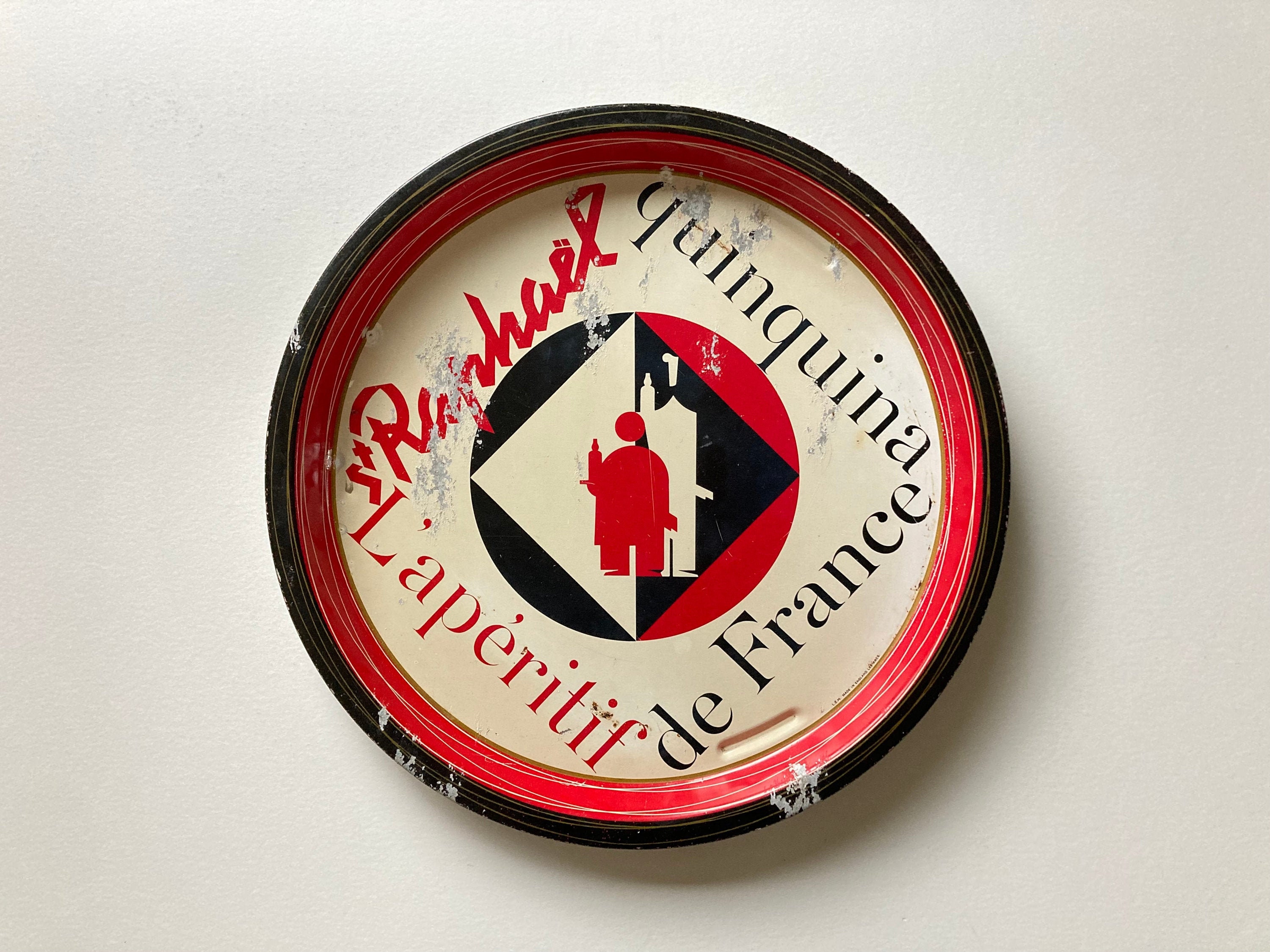 Vintage Français Publicité Metal Bar Bistro Tray Par St Raphaël