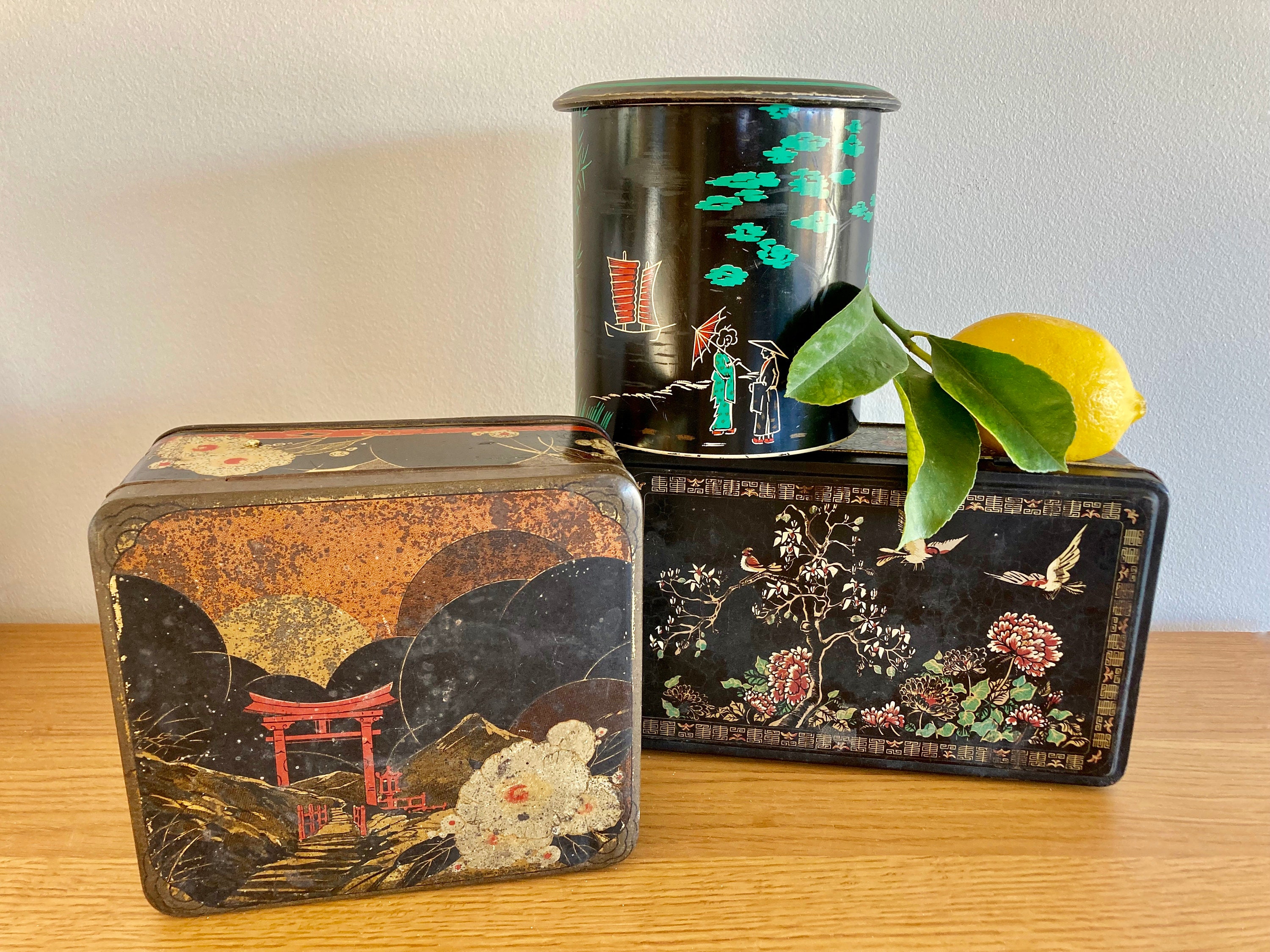 3 Boîtes En Étain Vintage