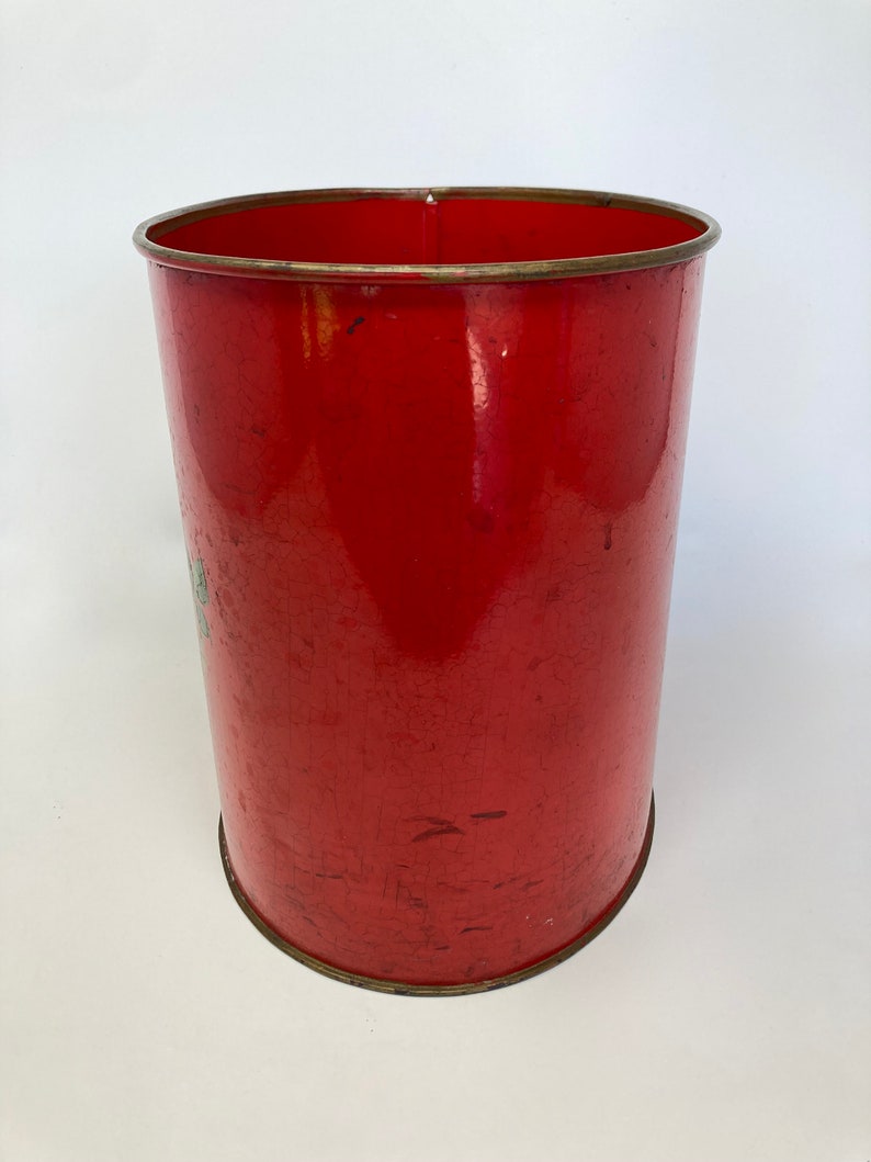 Vintage French Wastepaper Bin in Metal With Colorful Etsy