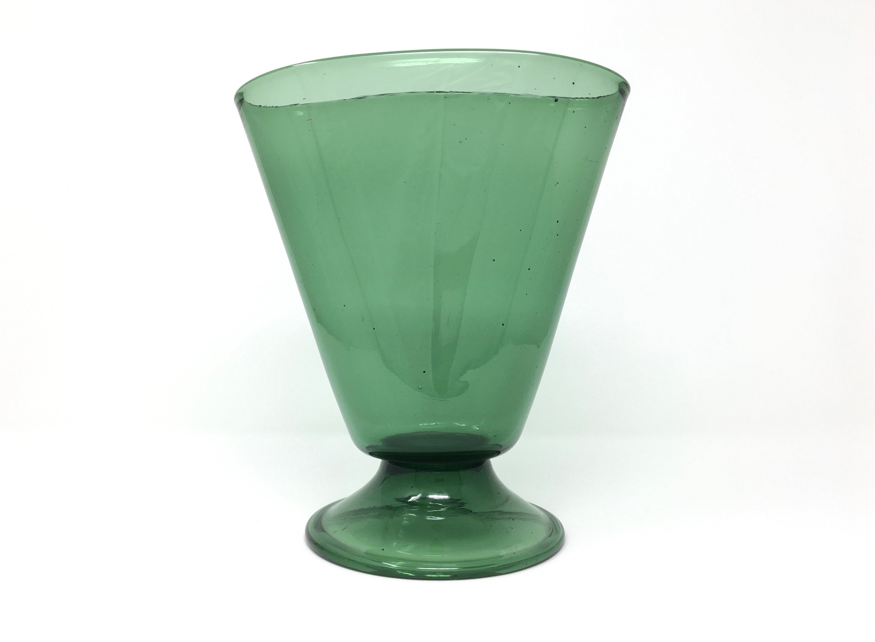 Vase en Verre d'art Vintage Italien Soufflé à La Main Par Toso Bagnoli