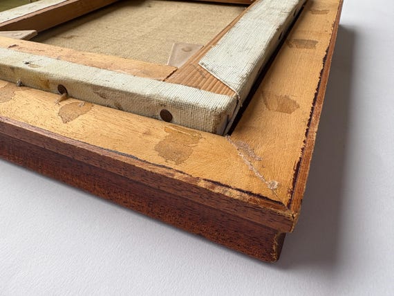 ヴィンテージフランスオリジナル油絵：サイン入り・額入りキッチン静物