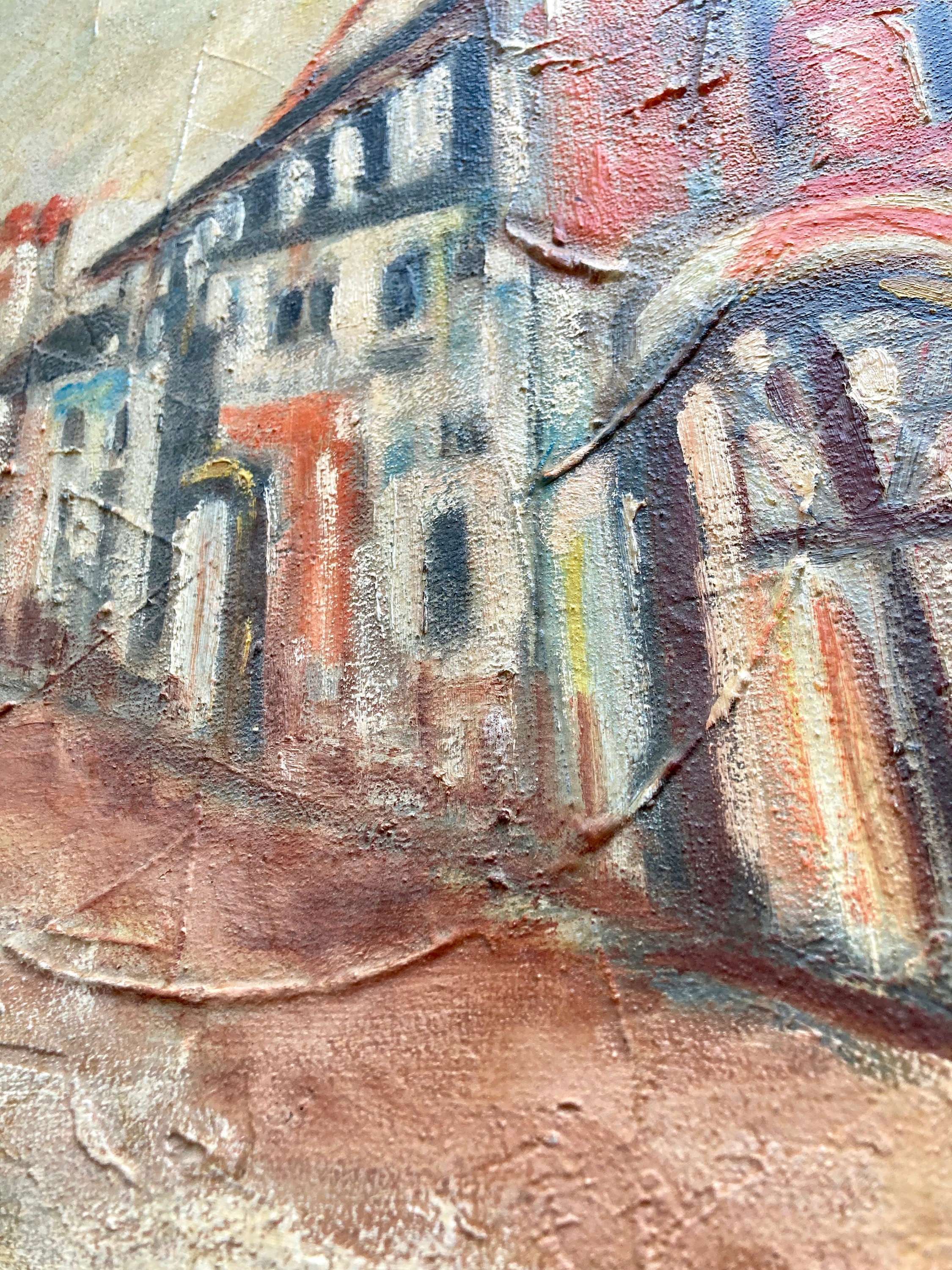 ハードボードに描かれた、20世紀半ばのフランスのブルータリズム都市 