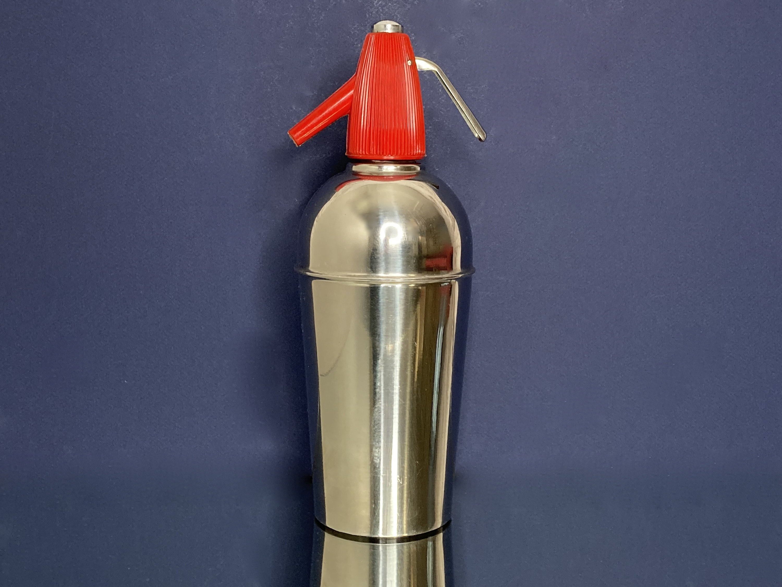 Vintage Années 1970 Bouteille Italienne Seltzer en Acier Inoxydable Soda Maker Siphon