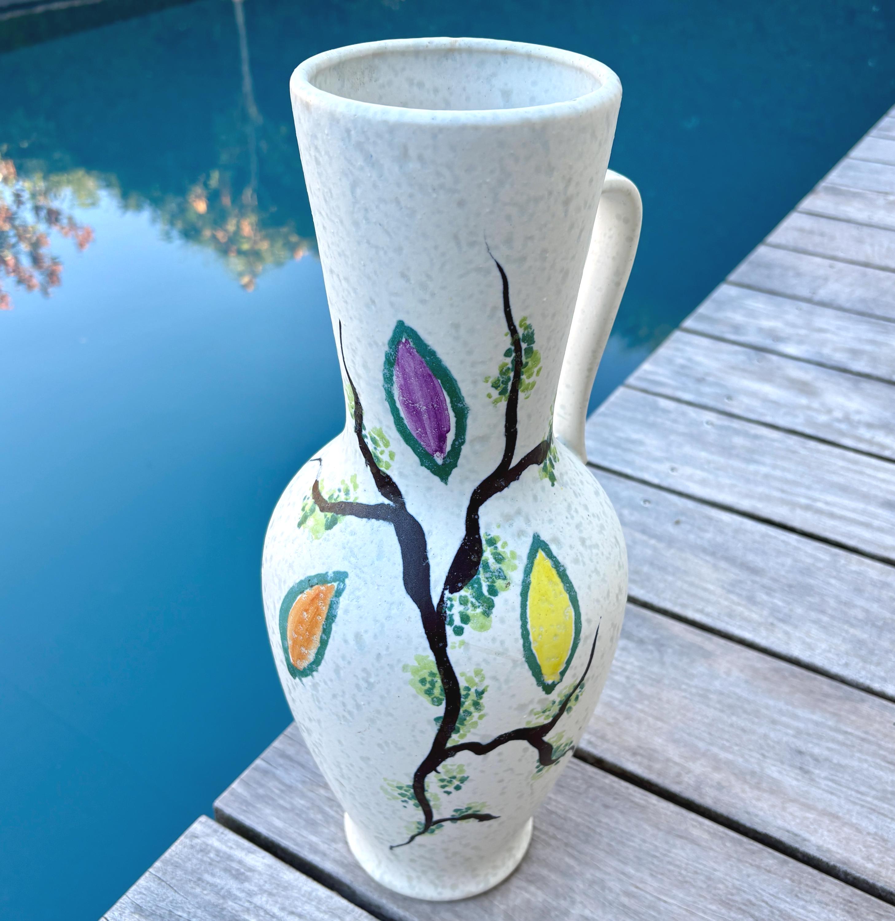 ファットラバ花瓶：ミッドセンチュリーモダンのジャスバ・ケラミック製