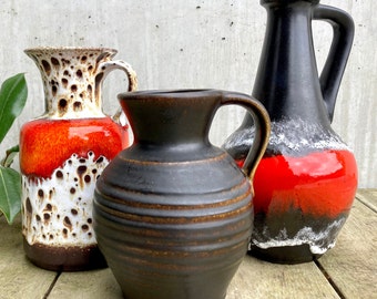1970s Vintage West German Fat Lava Vase by Bay Keramik Model