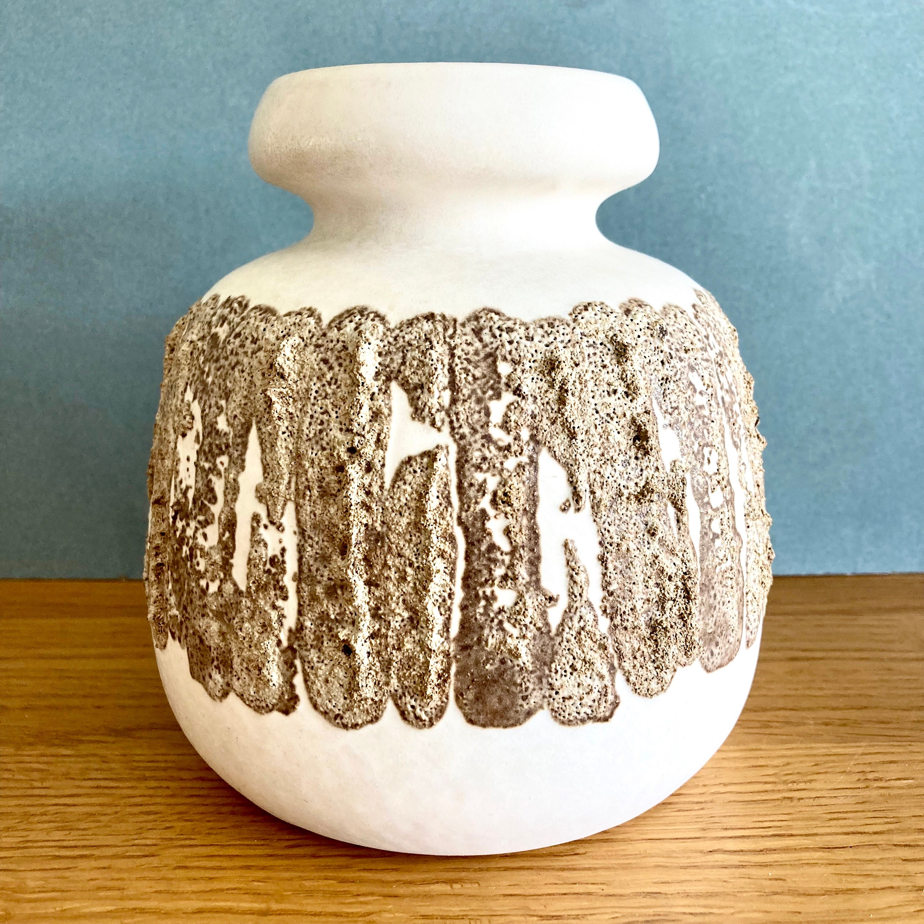 Vintage East German Fat Lava vase made by VEB Haldensleben