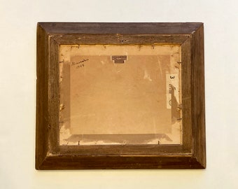 ヴィンテージ アルザス風景油絵、サイン入り フランス美術、1947年 額