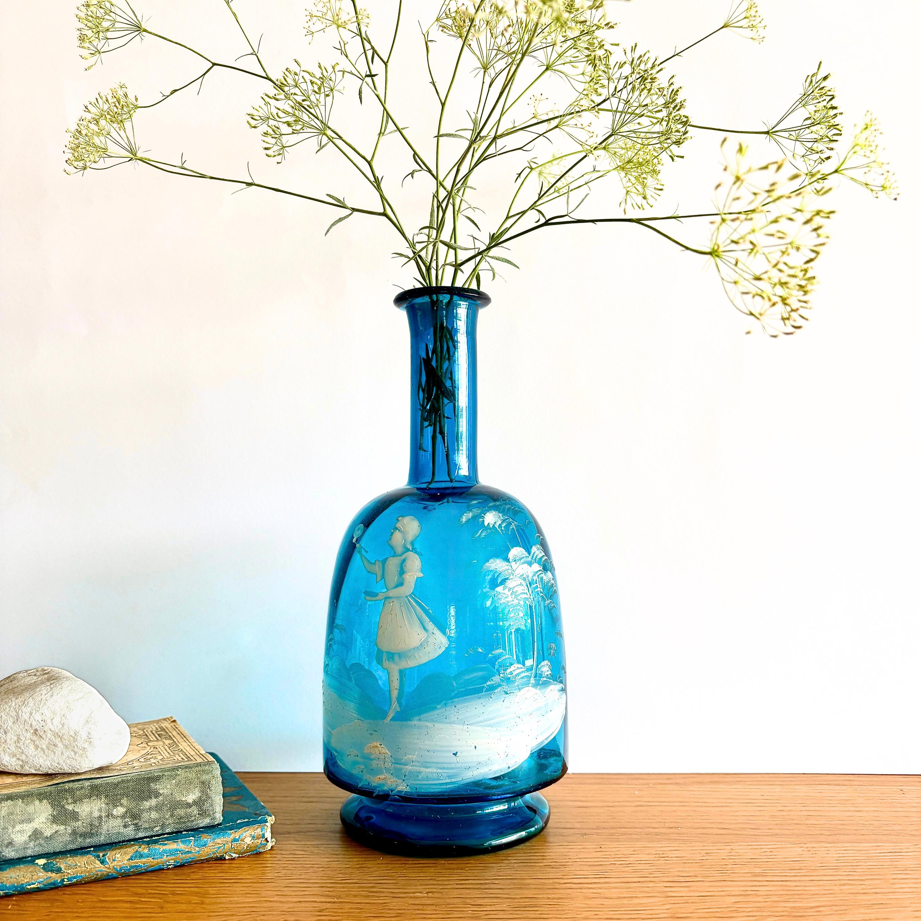 ブルーガラスメアリーグレゴリーのセットアンティーク Antique Mary Gregory Glass | eBay