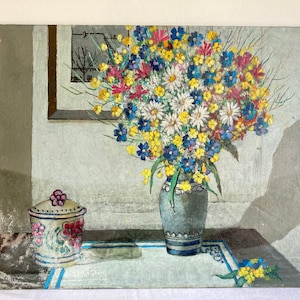 Mid-Century Floral Still-Life Oil Painting by Charles Naas