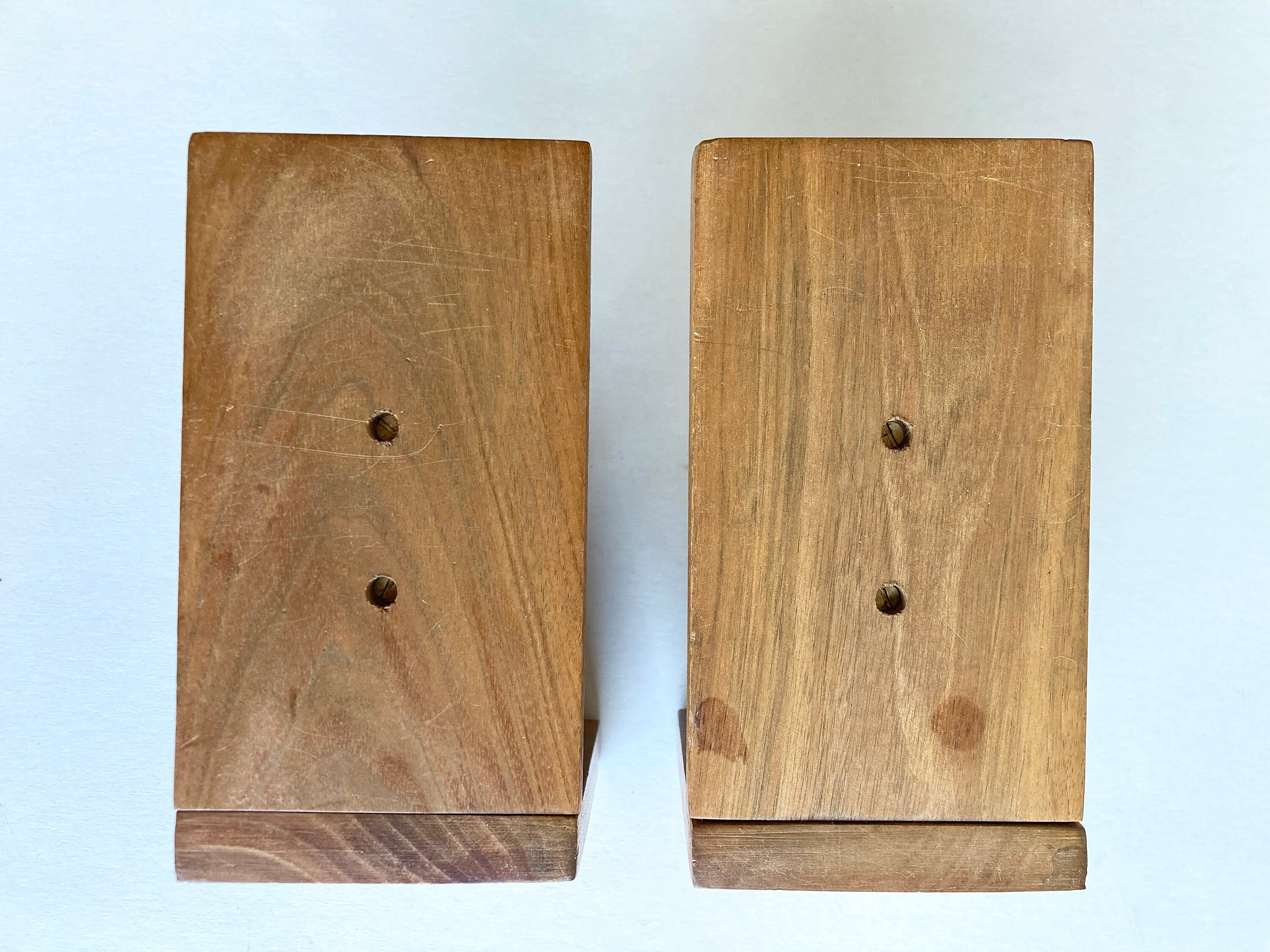 ヴィンテージフランス製手彫り木製ブックエンド：1940年代の白鳥の