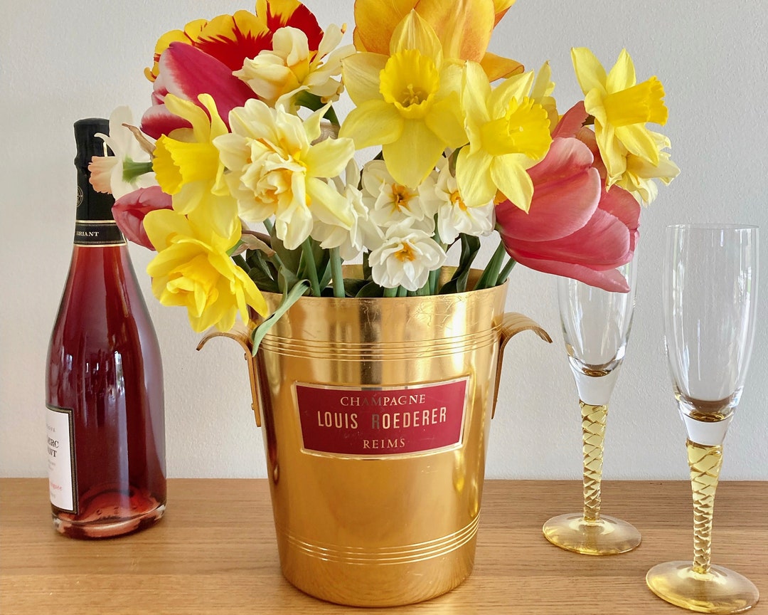 Vintage French Champagne Bucket by Louise Roederer Gold Etsy