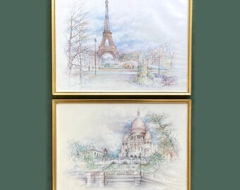 Tableau aquarelle place du Tertre (Paris